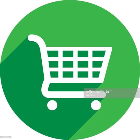 Vector illustration of a green shopping cart icon in flat style. | Shopping cart icon, Cart icon ...