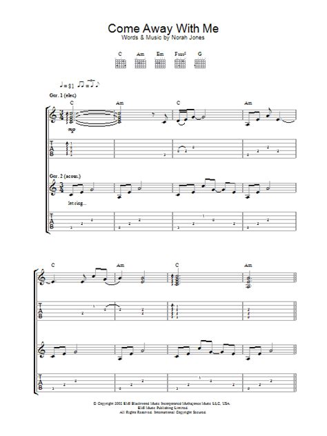 Come Away With Me by Norah Jones - Guitar Tab - Guitar Instructor