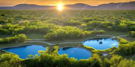 Premium Photo | An oasis in the middle of the desert