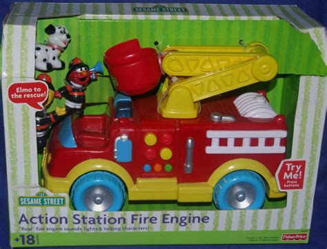 Sesame Street Elmo Fire Engine Truck 10" Electronic Talking New Fisher-Price | #1962379833