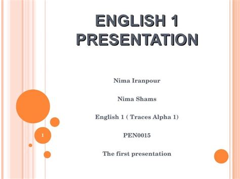 English 1 Presentation