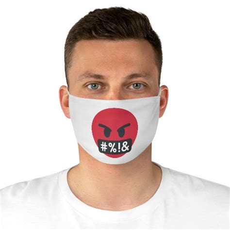 Cursing Emoji Face Mask Swearing Face Mask Angry Face Mask | Etsy