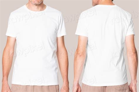 Men’s white t-shirt psd mockup | Premium PSD Mockup - rawpixel