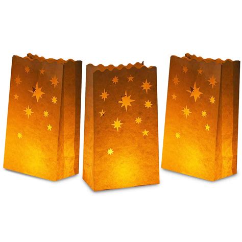 White Paper Luminary Bags - 24-Pack Candle Lantern Bags, Fire-Retardant ...