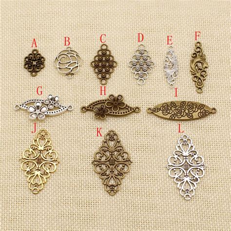 Buy 10 Pieces Flower Jewelry Findings Initial Charms Findings For Diy Jewelry HJ221 at ...