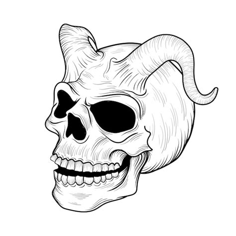 Premium Vector | Illustration art demon skull design