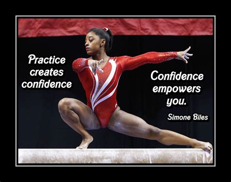 Simone Biles Inspirational Gymnastics Quote Poster #7 Champion Gymnast Wall Art Gift "Practice ...