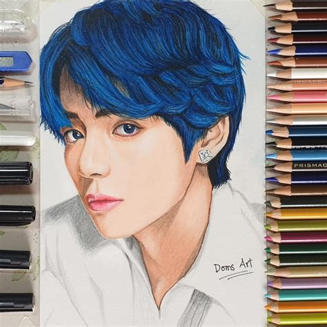 My Colored Pencil Drawing of V. How is it guys? : r/bangtan