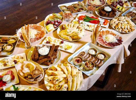 a lot of delicious food on the table, buffet, feast Stock Photo - Alamy