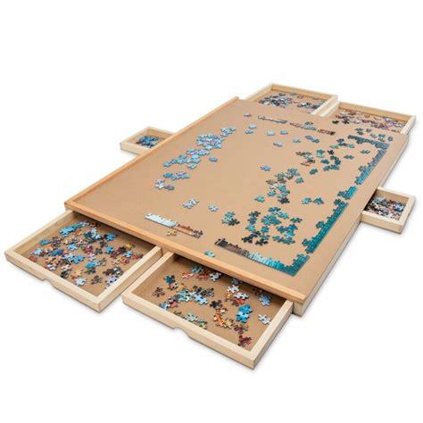 Skymall 1500 Piece Puzzle Board | Premium Wooden Jigsaw Puzzle Table With 6 Magnetic Removable ...