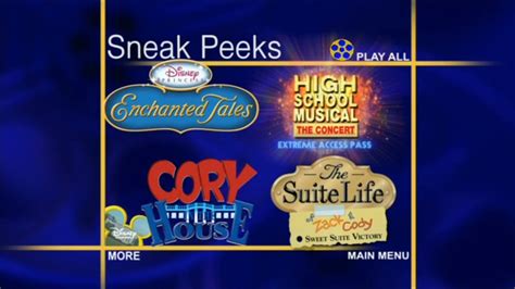 Sneak Peeks Menu Disney (2004-2008) - YouTube