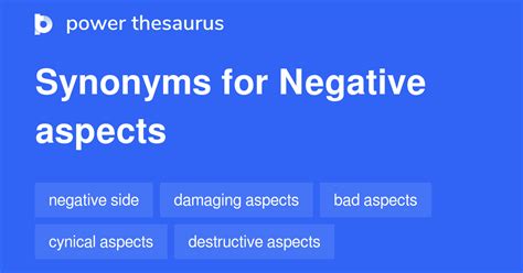 Negative Aspects synonyms - 146 Words and Phrases for Negative Aspects