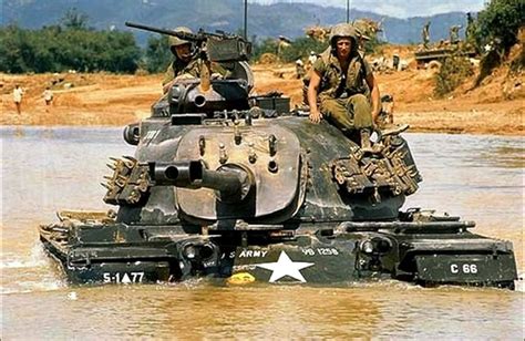 An American M48 Patton tank treading water to cross a lake in Vietnam. : r/TankPorn