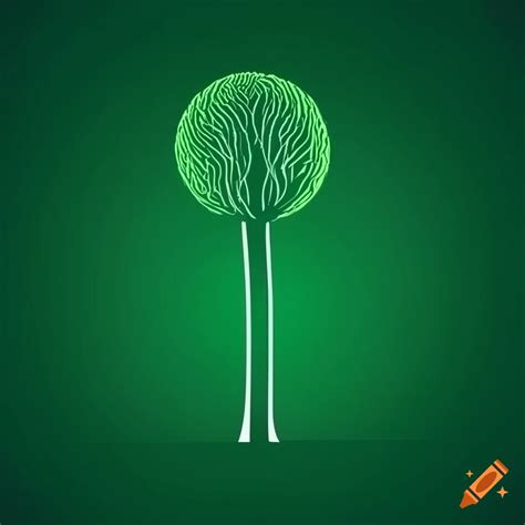 Minimalist logo of a leafy tree on white background on Craiyon