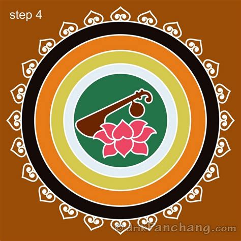 Saraswati Rangoli | Saraswati Puja Rangoli Designs | Rangoli Designs - Saraswati Rangoli 4