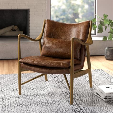 AllModern Dylon 28" Wide Genuine Leather Armchair & Reviews | Wayfair