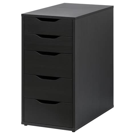 IKEA - ALEX, Caisson à tiroirs, brun noir, La finition soignée à l ...