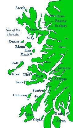 Map of the Inner Hebrides. | Scottish islands, West coast scotland, Scotland map