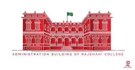 Line Art Illustration of Rajshahi College on Behance