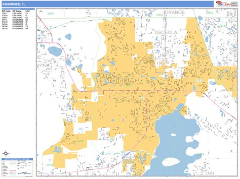 Kissimmee Florida Wall Map (Basic Style) by MarketMAPS - MapSales.com