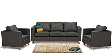 Buy Carbo Sofa Set (3+1+1) Seater in Black Colour by Godrej Interio Online - Classic Sofa Sets ...