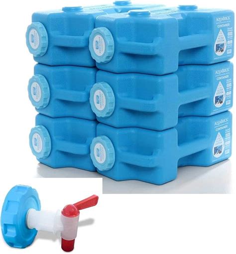 Amazon.com: AquaBrick Emergency Water Storage Containers w Ventless Spigot Cap, Portable ...