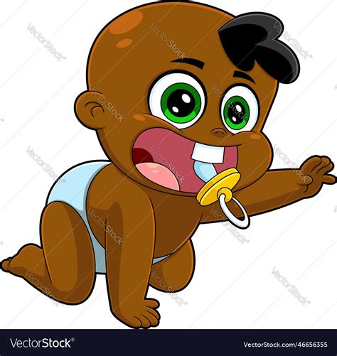 African american baby boy cartoon character Vector Image