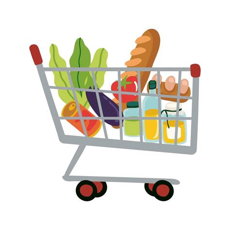 groceries in shopping cart free form style 1869276 Vector Art at Vecteezy