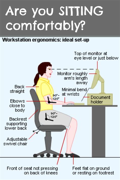 Are you sitting comfortably? Are your desk, computer, and chair set up correctly? Find out ...