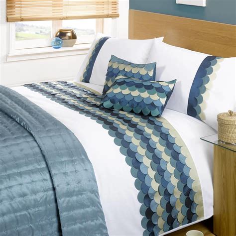 Waves Single Duvet Cover Set C/Teal from Litecraft