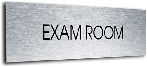 Amazon.com : Exam Room Door Sign - Modern Brushed Metal Door Sign. Office Door Signs. Rust and ...