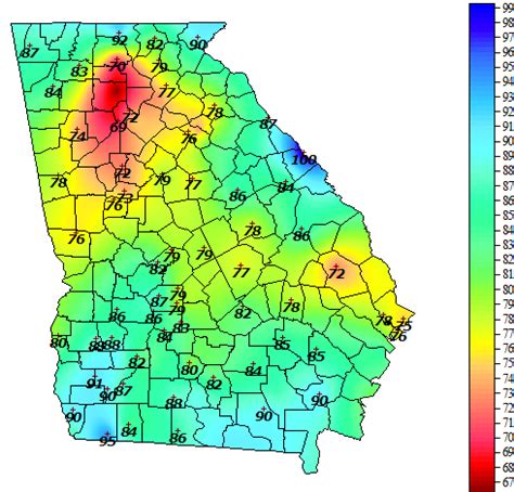 Georgia Weather - Automated Environmental Monitoring Network Page