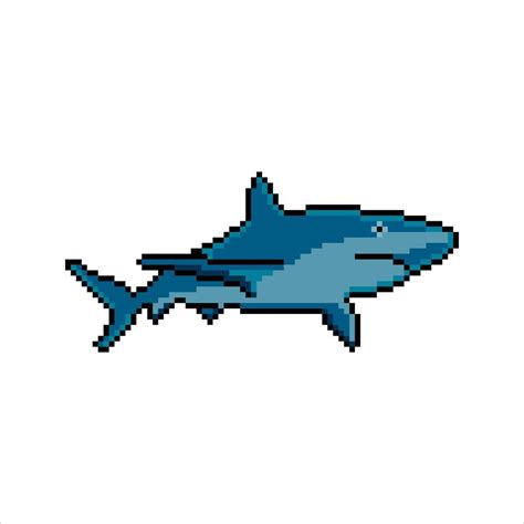 Shark with pixel art design. Vector illustration. 19848906 Vector Art at Vecteezy