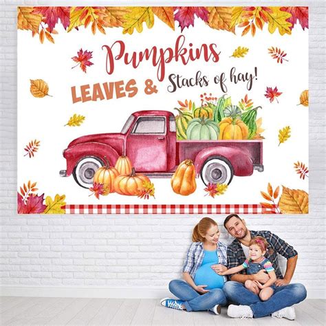 Fall Pumpkin Leaves Photoshoot Backdrop for Party – Lofaris