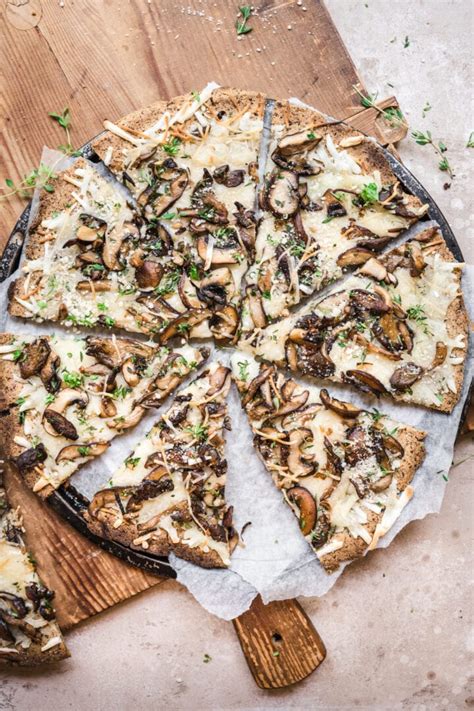 Mushroom Pizza with Cauliflower Crust (Vegan) | Crowded Kitchen