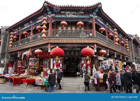 Asia, China, Tianjin, Ancient Culture Street Editorial Stock Photo - Image of handicraft ...