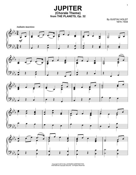 Gustav Holst - Jupiter sheet music