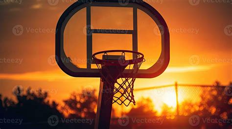 Ideal wallpaper with sunset silhouette in basketball hoop 27104866 ...