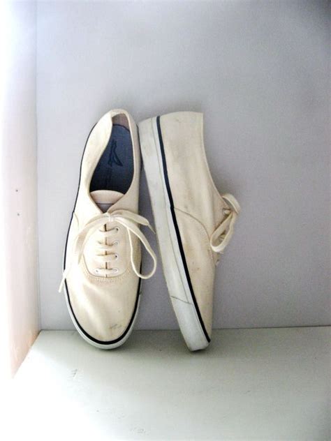 Vintage Sperry Sneakers Top Siders Off White Canvas Mens Size | Etsy ...