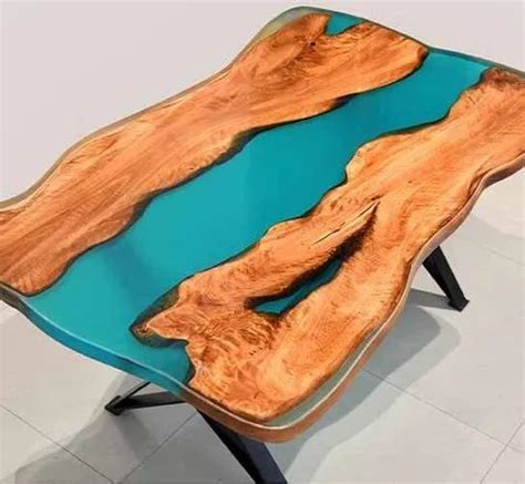 Sky Blue and Brown Modern Epoxy Resin Coffee Table, Without Storage at Rs 15000 in Nashik