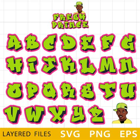 Fresh Prince Layred SVG Font, Graffiti Alphabet SVG ,Cricut - Inspire ...