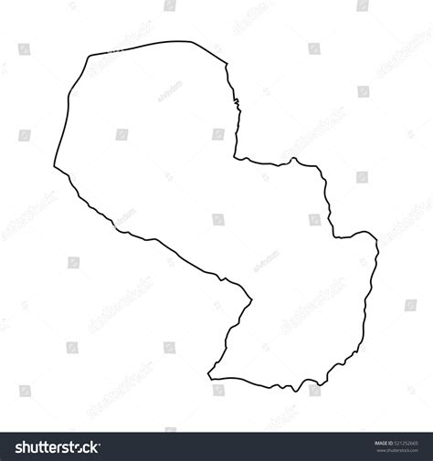 Map Black Outline Paraguay Stock Vector (Royalty Free) 521252665 | Shutterstock