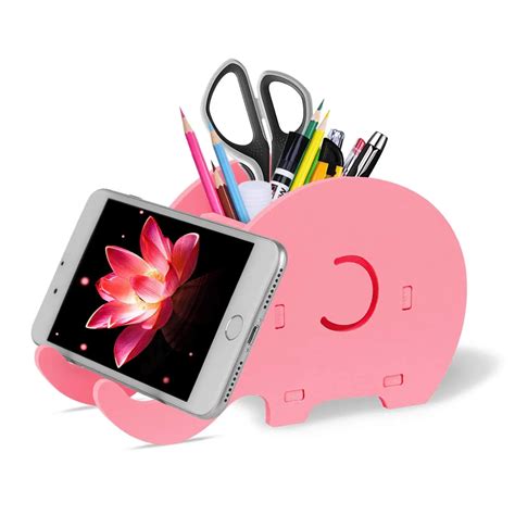 Cute Cell Phone Stand Cute Elephant Phone Stand Tablet Desk Bracket with Pen Pencil Holder ...