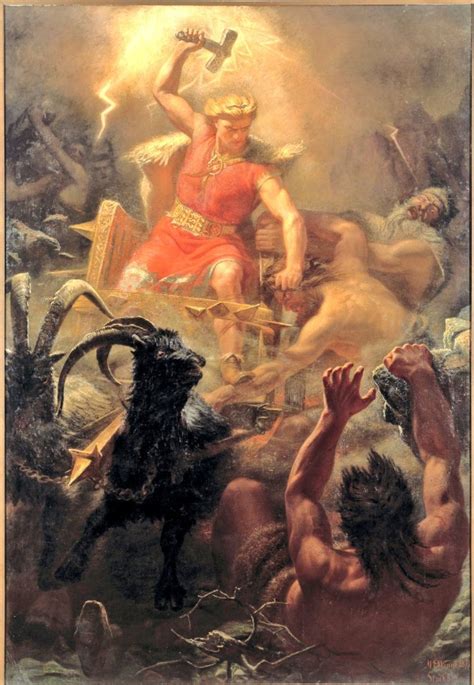 Thor's Fight with the Giants is an 1872 painting by the Swedish artist Mårten Eskil Winge. It ...