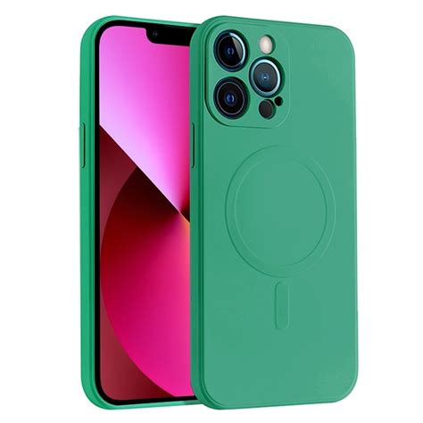 Liquid Silicone Full Coverage Magsafe Phone Case For iPhone 14 Max (Dark Green) – Alexnld.com