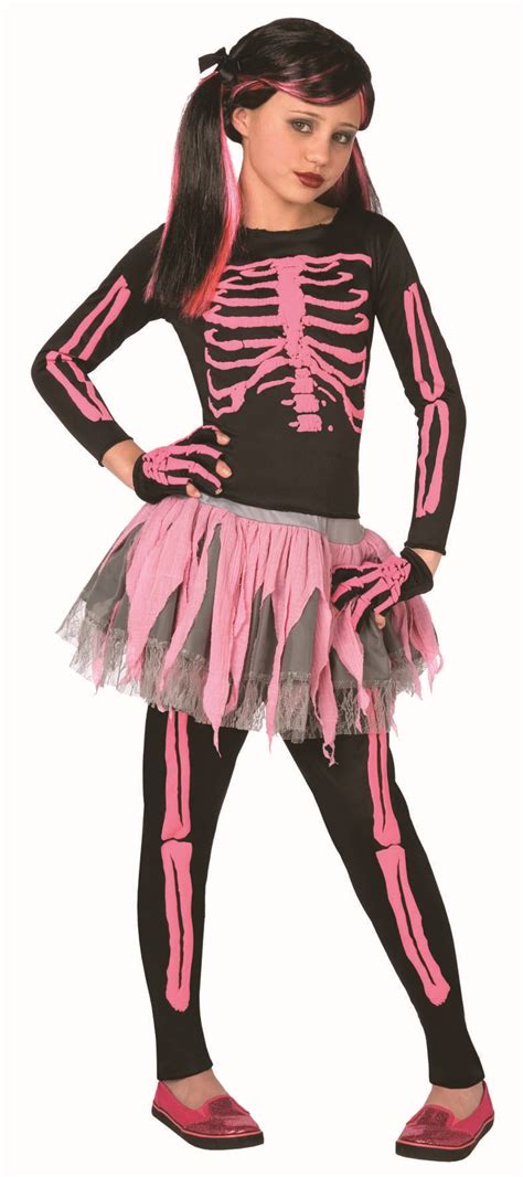 Tween Pink Skeleton Costume