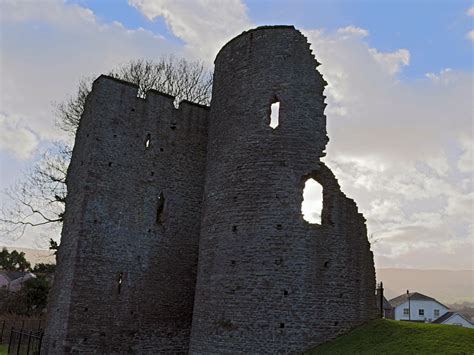 Photographs of Crickhowell Castle, Powys, Wales: Castle silhouette