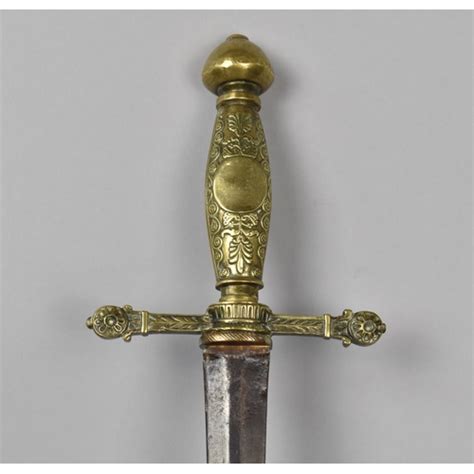 An 18th Century French Brass Handled Rapier with 81cms Double Edged Blade