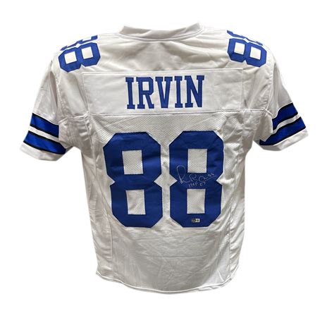 Michael Irvin Autographed/Signed Pro Style Jersey White Beckett ...