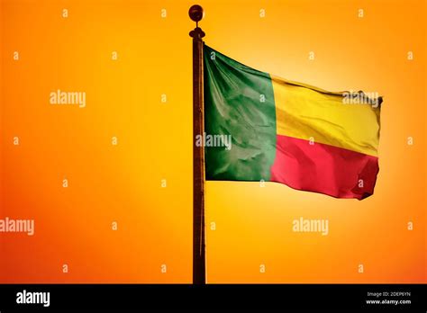 Benin Flag, Flag waving with Sunrise Stock Photo - Alamy